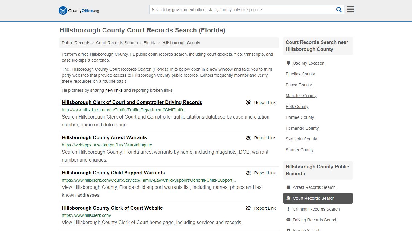 Hillsborough County Court Records Search (Florida)
